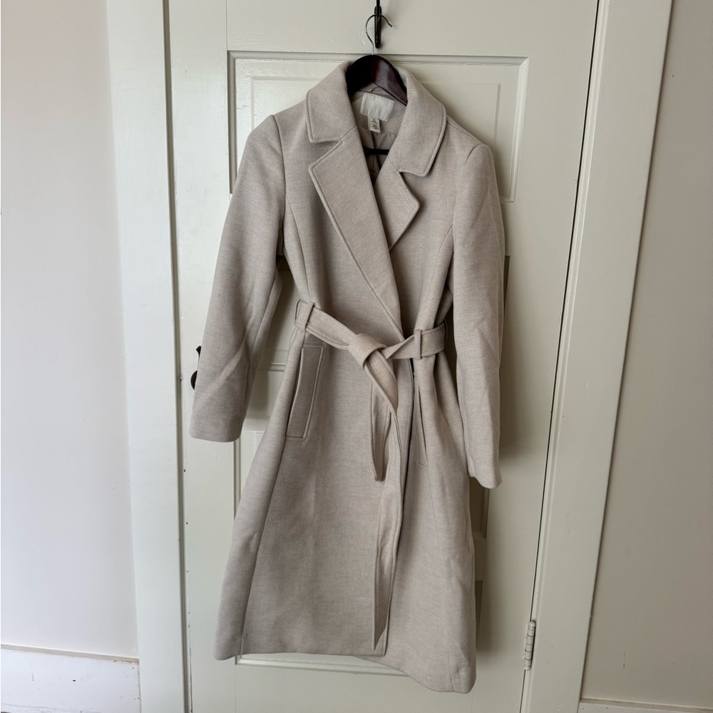H&M Cream Belted Coat